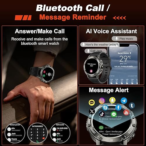 Miniatura 2 de Reloj inteligente para hombre, rastreador de actividad física Bluetooth resistente al agua, responder llamada, relojes digitales para hombre, reloj