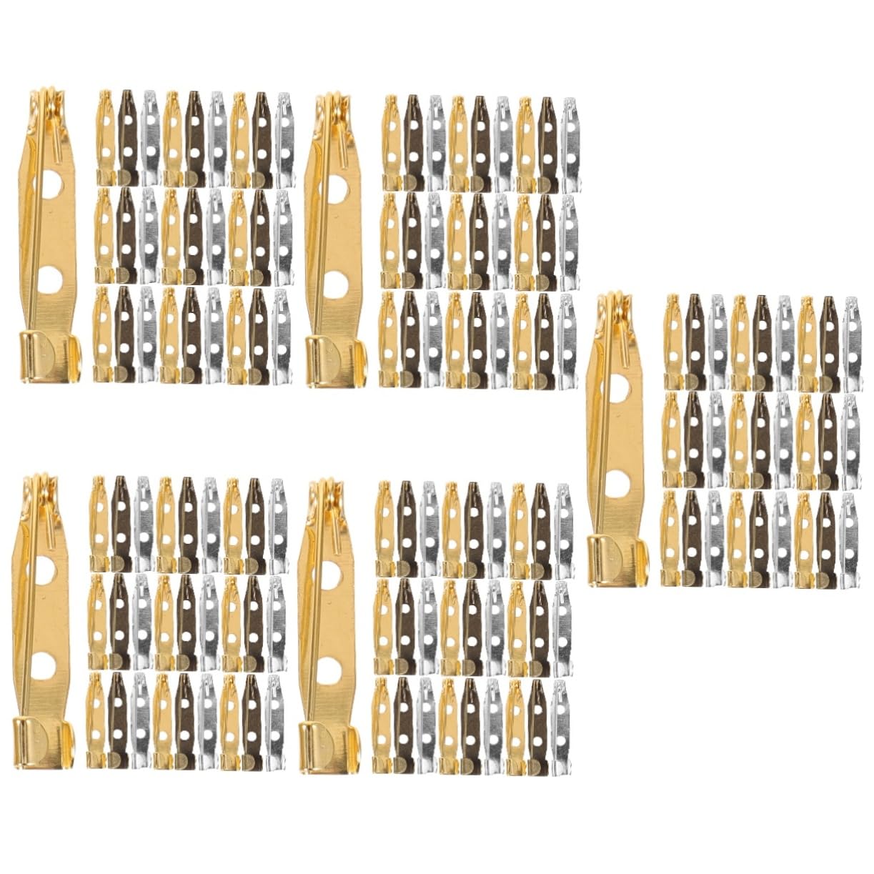 jojofuny 5 Series Broches De Seguridad De Metal Dorado Plata Manualidades Joyería Fáciles De Usar Duraderos 150 Piezas X 5