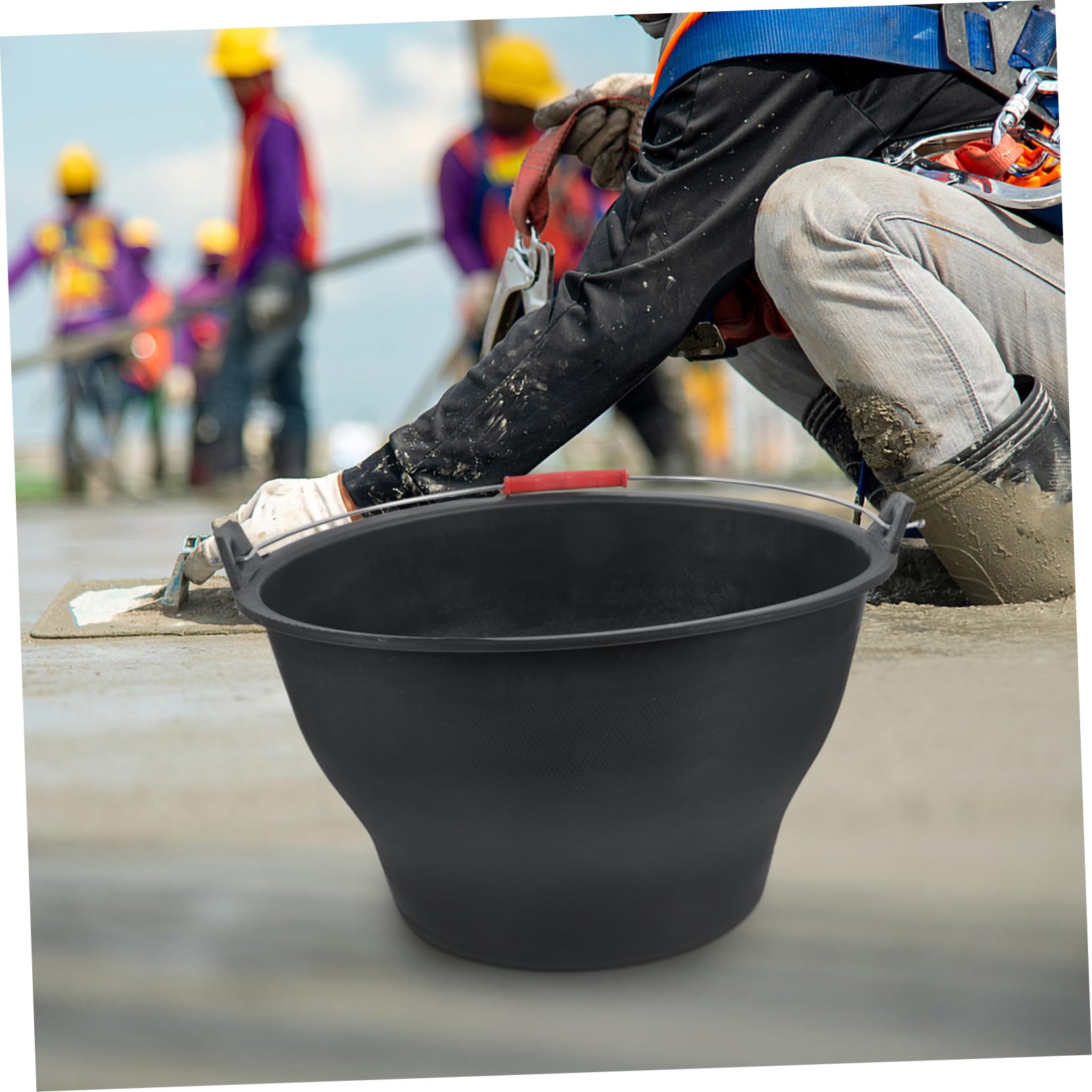 NUOBESTY Seau Grosse Noir Ciment de Poignée Léger en Plastique Portable Plusieurs styles Résistant Capacité pour Chantier et Jardinage