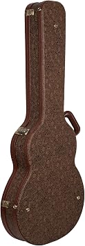 Crossrock Wooden Electric Guitar Case for 335 Style Semi-Hollow | Blossom Brown Faux Leather, Burgundy Velvet Interior, Lock Designer Series(CRW530SABQ)