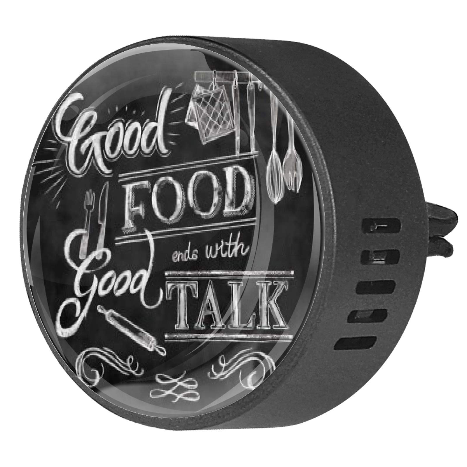 BestIdeas 2 PCS Vent Clips Car Air Freshener with Good Food Talk Prints, Ocean Breeze Fragrance Aromatherapy Essential Oil Diffuser