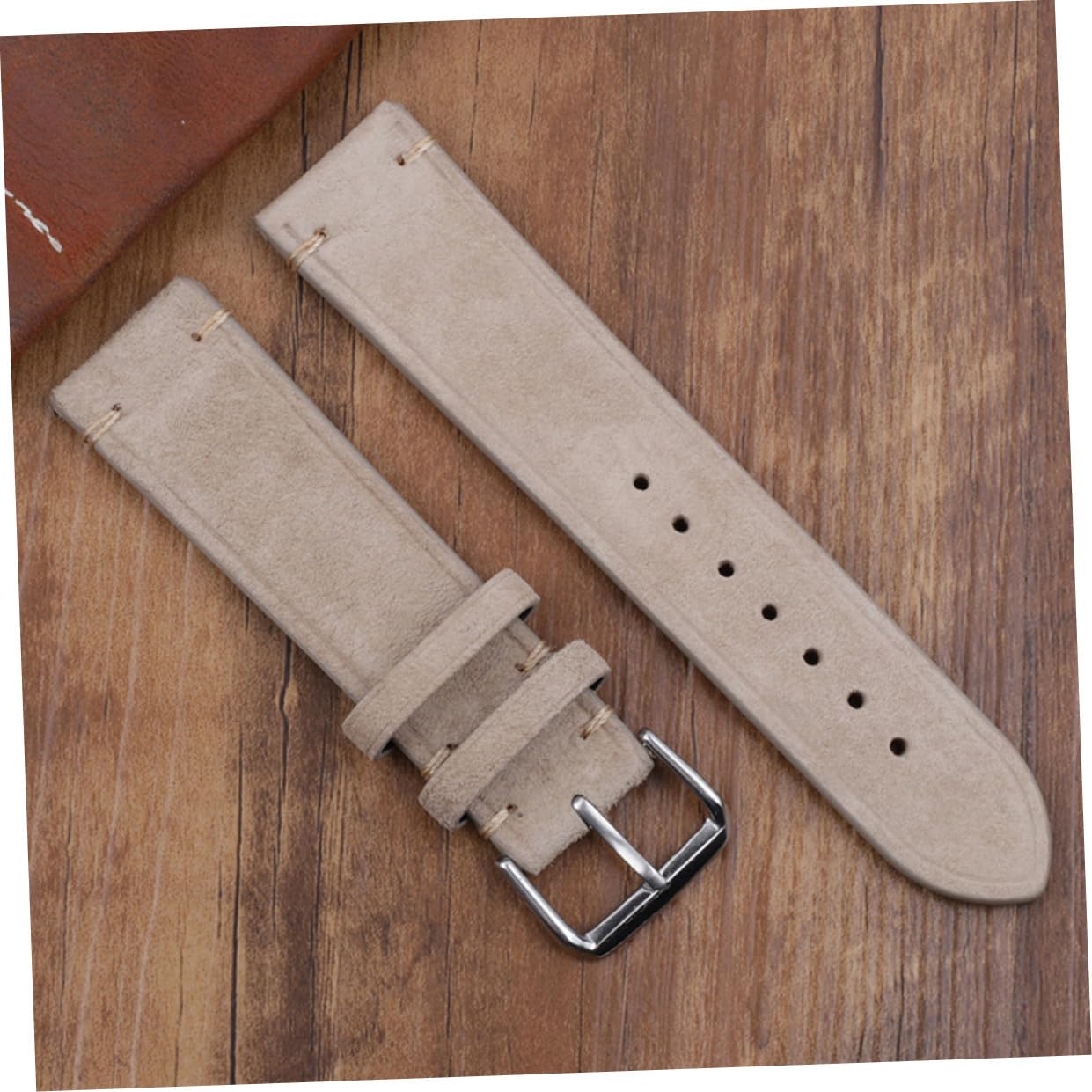 Beigefarbenes Uhrenarmband aus Rindsleder, Austauschbares Armband für Uhr