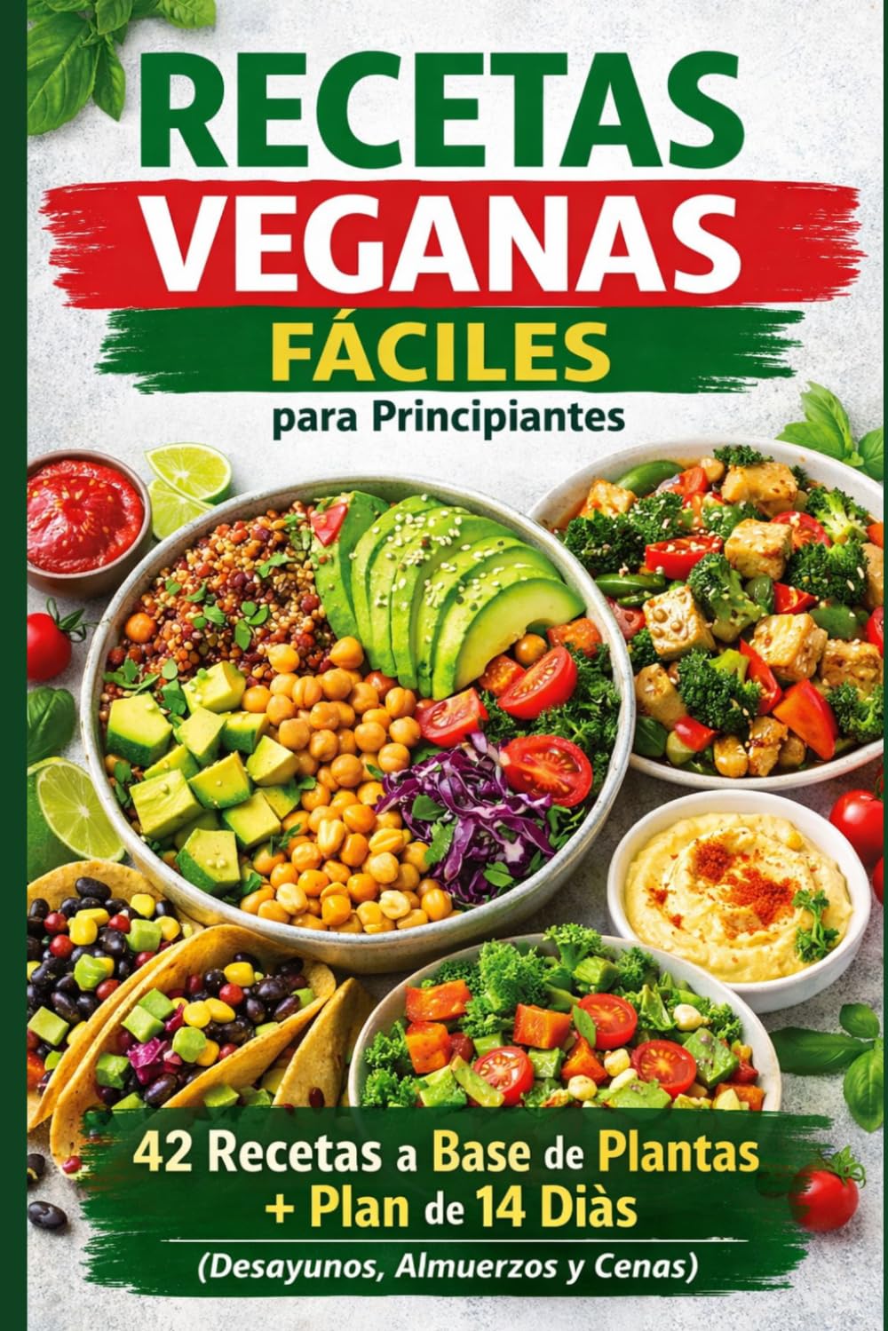 Recetas Veganas Fáciles para Principiantes: 42 Recetas a Base de Plantas + Plan de 14 Días (Desayunos, Almuerzos y Cenas)