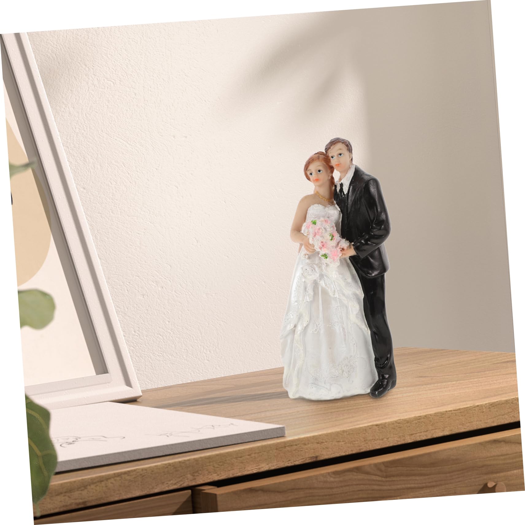 Brautpaar Kuchenfigur aus Kunstharz für Hochzeitstorten | Europa Romantischer Stil, Detailreiche Ausführung, auch Tischdekoration und Geschenk zu Valentinstag