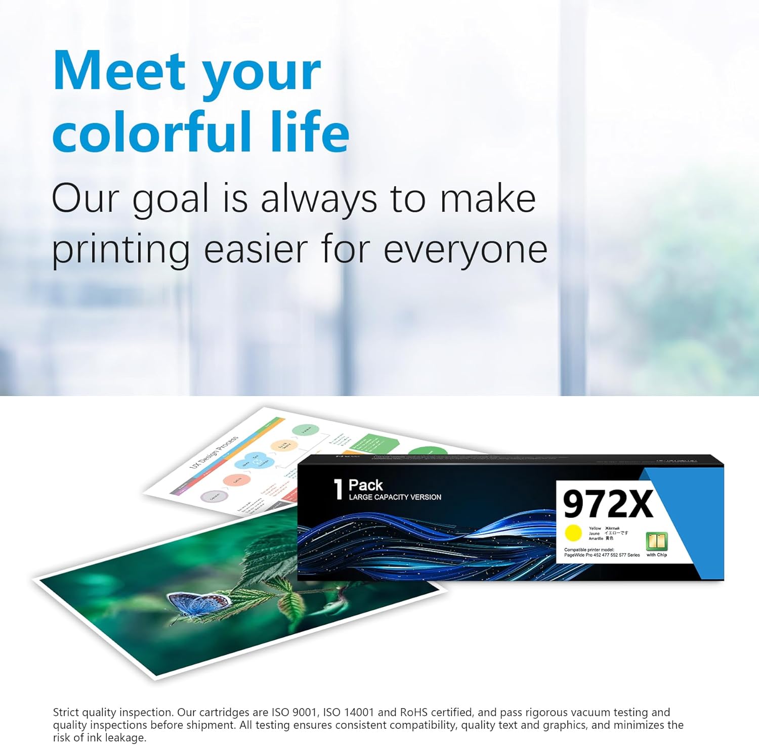 972X Ink Cartridge Yellow 1 Pack (with Chip) Compatible Replacement for HP972X Yellow Ink Cartridge 972A use with PageWide Pro 452dn 452dw 452dwt 477dn 477dw 477dwt 552dw 577dw 577z Printer | L0S04AN