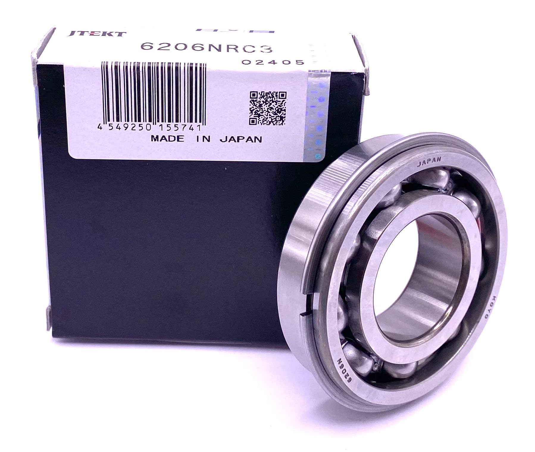 KOYO 6206 NR C3 Ball Bearing, Open Type, No Seals + Snap Ring