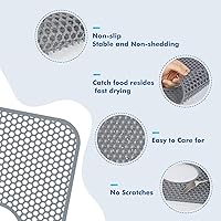 Vista 6 de Bestjing Silicone Kitchen Sink Protector Mat with Rear Drain - 13.58''x 11.6'' Kitchen Sink Accessory, Folding Non-Slip Heat Resistant Mat Grid for