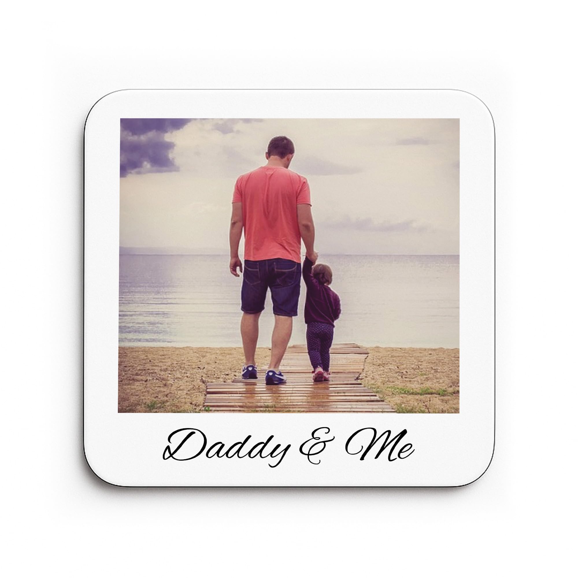 Red Ocean Personalised Daddy Gift Daddy And Me Photo Coaster Gift For From Daughter Son For Birthday Love