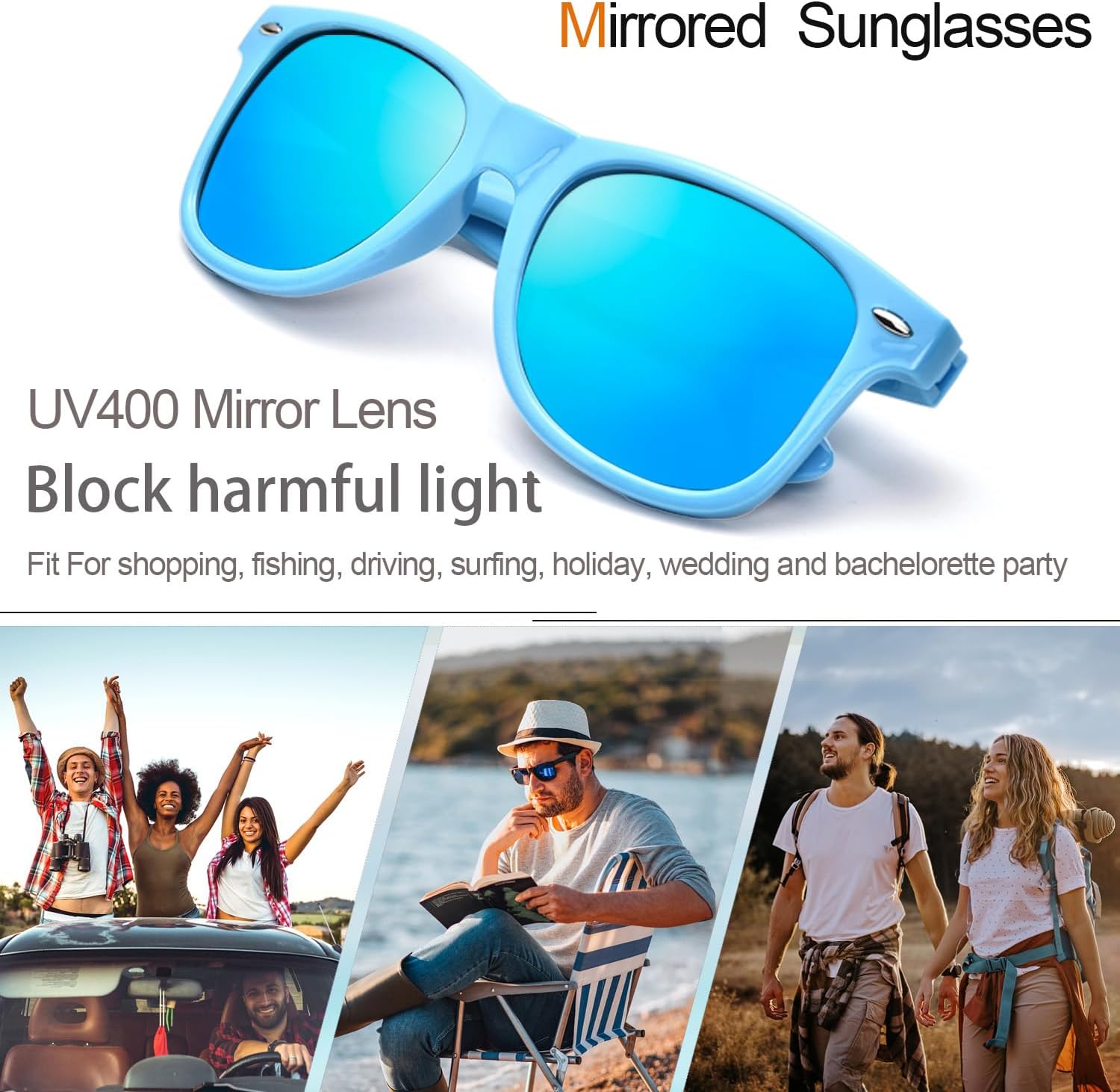 12/24 Pack Wholesale Colorful Mirror Reflective Sunglasses Bulk, Neon 80s 90s Sunglasses Party Favors Unisex - Image 6