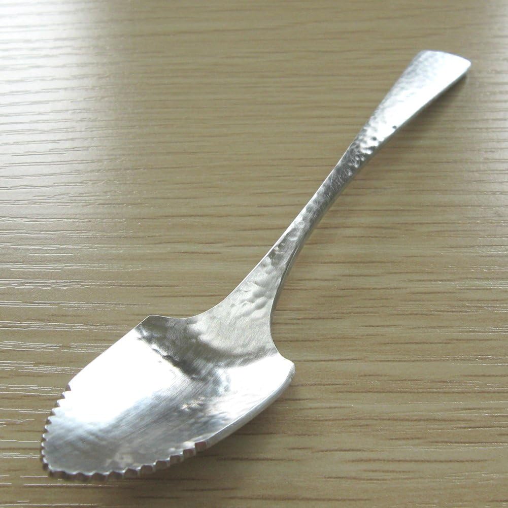Nagao Japanese and Western Electic Grapefruit Spoons, 5.3 inches (13.5 cm), 5 Pieces + 1 Piece, 18-8 Stainless Steel, Hammered, Made in Japan