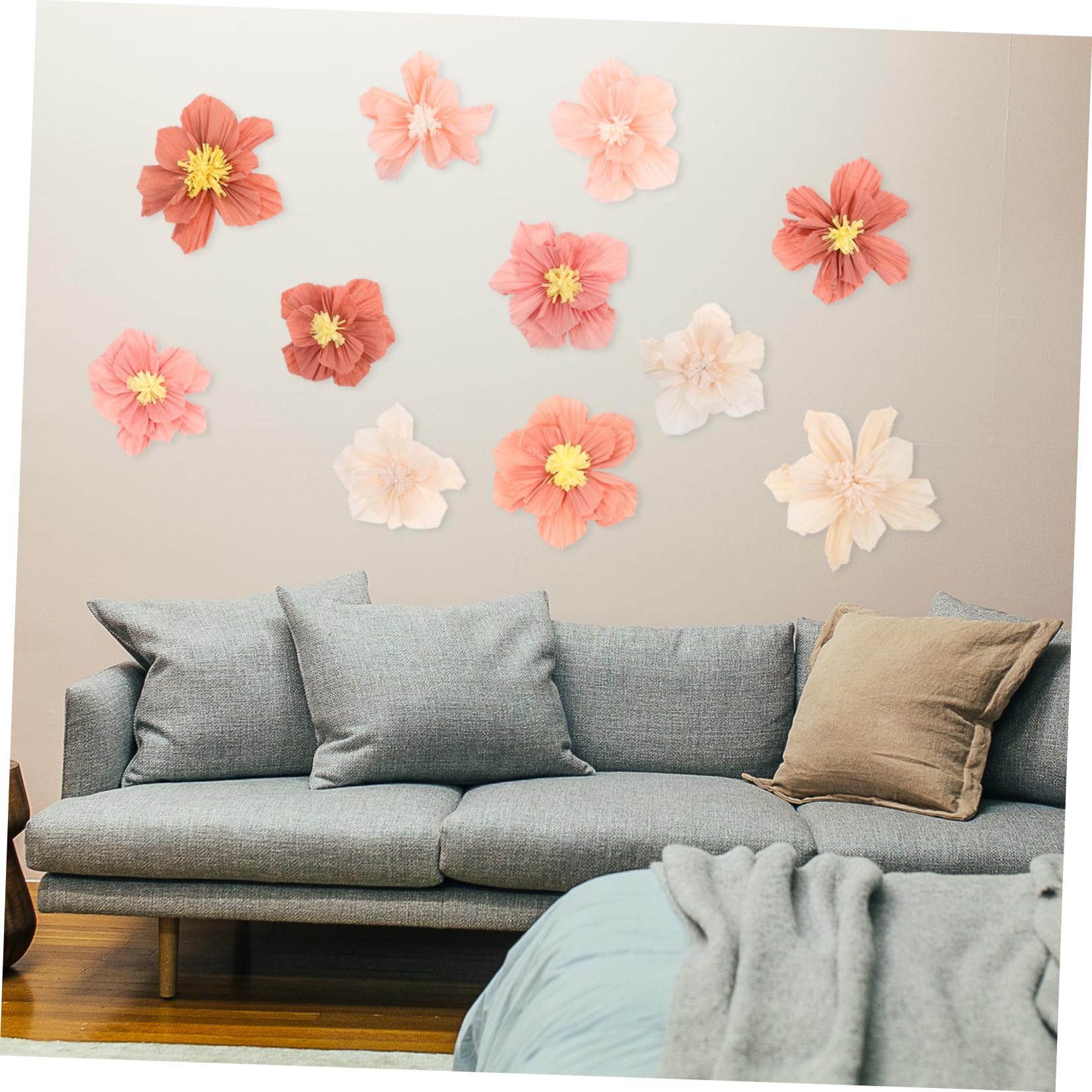 PRETYZOOM 24 Pièces Fleurs en Papier Crépon 3D, Décoratives, Papier