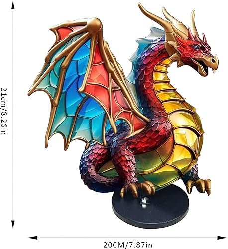 Miniatura 4 de Estatua de animal de vitrales para decoración del hogar, dragones, zorros, tiburones, ballenas, decoraciones para el hogar, estantería, dormitorio,