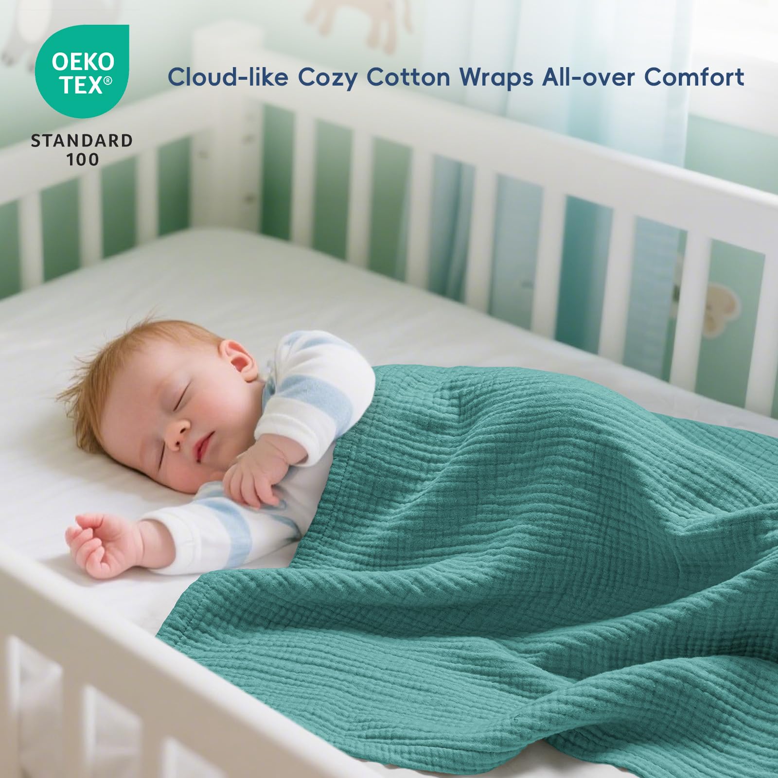 David's Home 100% Cotton Muslin Queen Size Blanket, Breathable And Lightweight Gauze Blanket For Adults Hot Sleepers, Ro