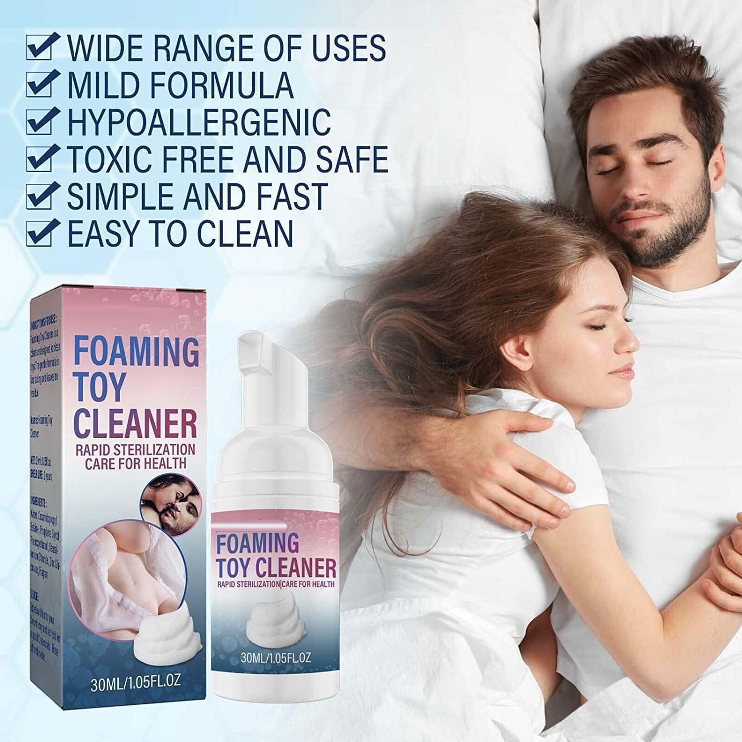 Fresh Foaming Toy Cleaner, detergente a secco in schiuma per giocattoli – Qualità premium, schiuma delicata e non irritante, per una pulizia efficace, 30 ml (2 pezzi)