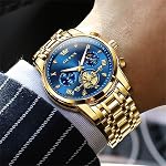 OLEVS Montres pour Hommes Robe Montre avec Jour Classic Wrist Montres Multifonction Lumineux Hommes Acier inoxydable Wrestwatch Water Resistant Chronographe Hommes Business Watches
