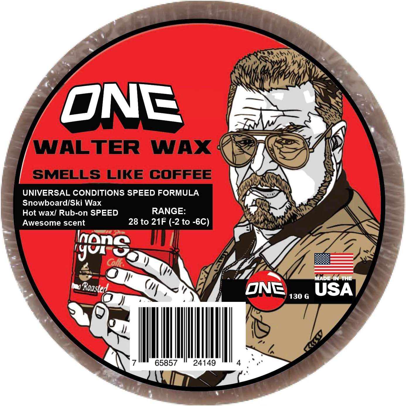 WALTER WAX-Hot Wax/Rub-on Universal Speed Conditions Formula Wax – Snowboard/Ski/Nordic 165g- Universal High-Performance, FAST + Durable- Our Factory-USA No Fluoro-Range: 28ºF to 21ºF (-2ºC to -6ºC)