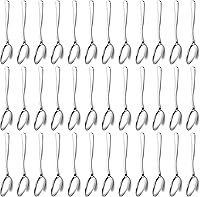 Vista 10 de Pleafind 24 cucharas de cena, cubiertos de 7.4 pulgadas, juego de cucharas de acero inoxidable, cucharas plateadas, cucharas de cubiertos