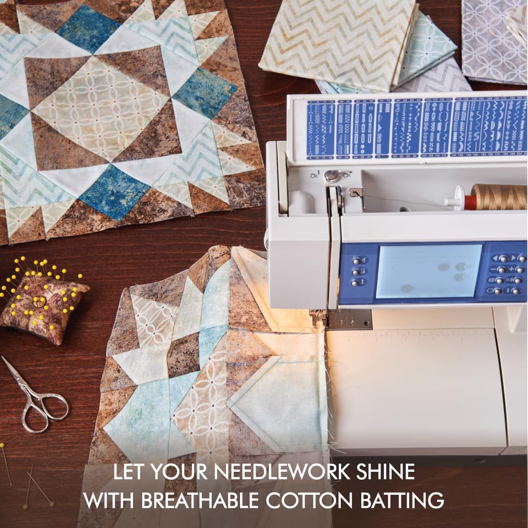 Fairfield Toasty Cotton Quilt Batting, Premium Cotton Batting for Quilting, Ideal for Clothing, Crafts, Wall Hangings, and Quilts, Quilting Supplies, 90" by 20 yd Roll