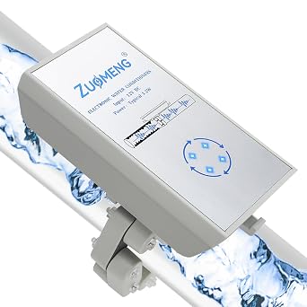 Electronic Water Descaler, Zuomeng Whole House Descaler with High Efficiency in Dissolving Scale for 5000-10000 sq ft Homes, 2 Pipes, Water Softener Alternative, No Chemicals, Salt or Filters