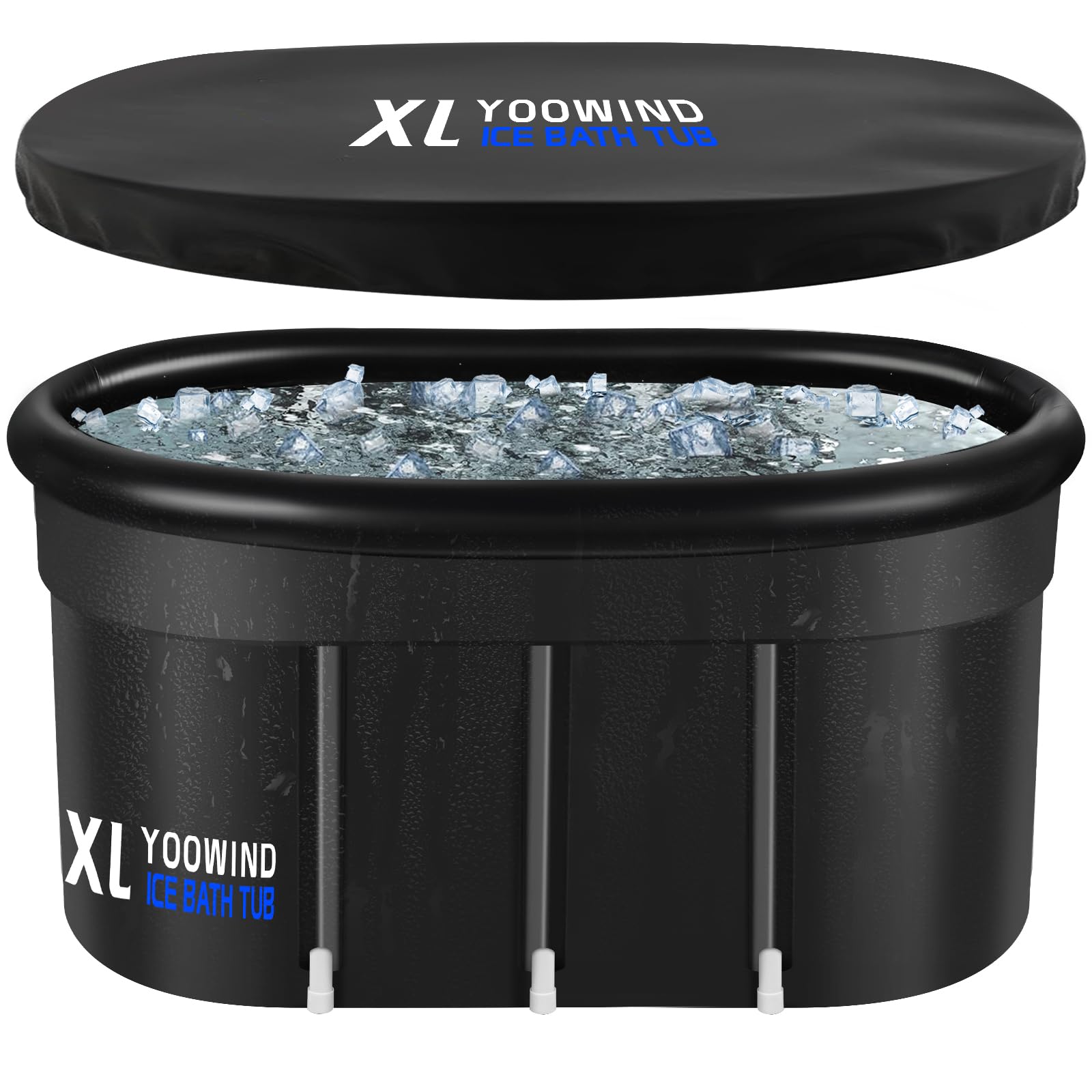 XL Ice Bath Tub for Athletes with Cover, 134 Gallons Cold Plunge Tub for Cold Water Therapy Recovery, for Adults Up to 7.5ft Tall, Insulated Portable Ice Bath Barrel for Outdoor Home