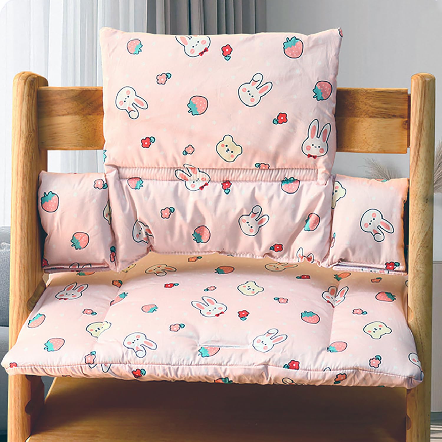 High Chair Cushion Soft and Comfortable High Chair Cushion Wooden Highchair Protection Pad With Cute Graphics