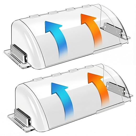 2 Pack Adjustable Air Vent Deflector - 9”to 15.5” Magnetic Floor Vent Covers for AC, Wall, Ceiling Registers with Strong and Large Magnets