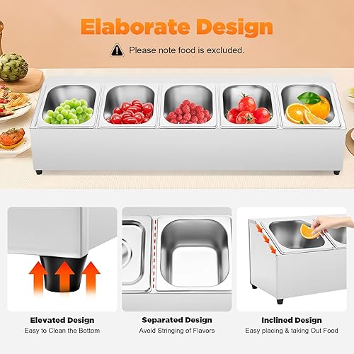 Miniatura 4 de Estante para especias, estante de especias de 1 hilera, estante organizador de condimentos inclinado con 5 sartenes para ingredientes de salsa,