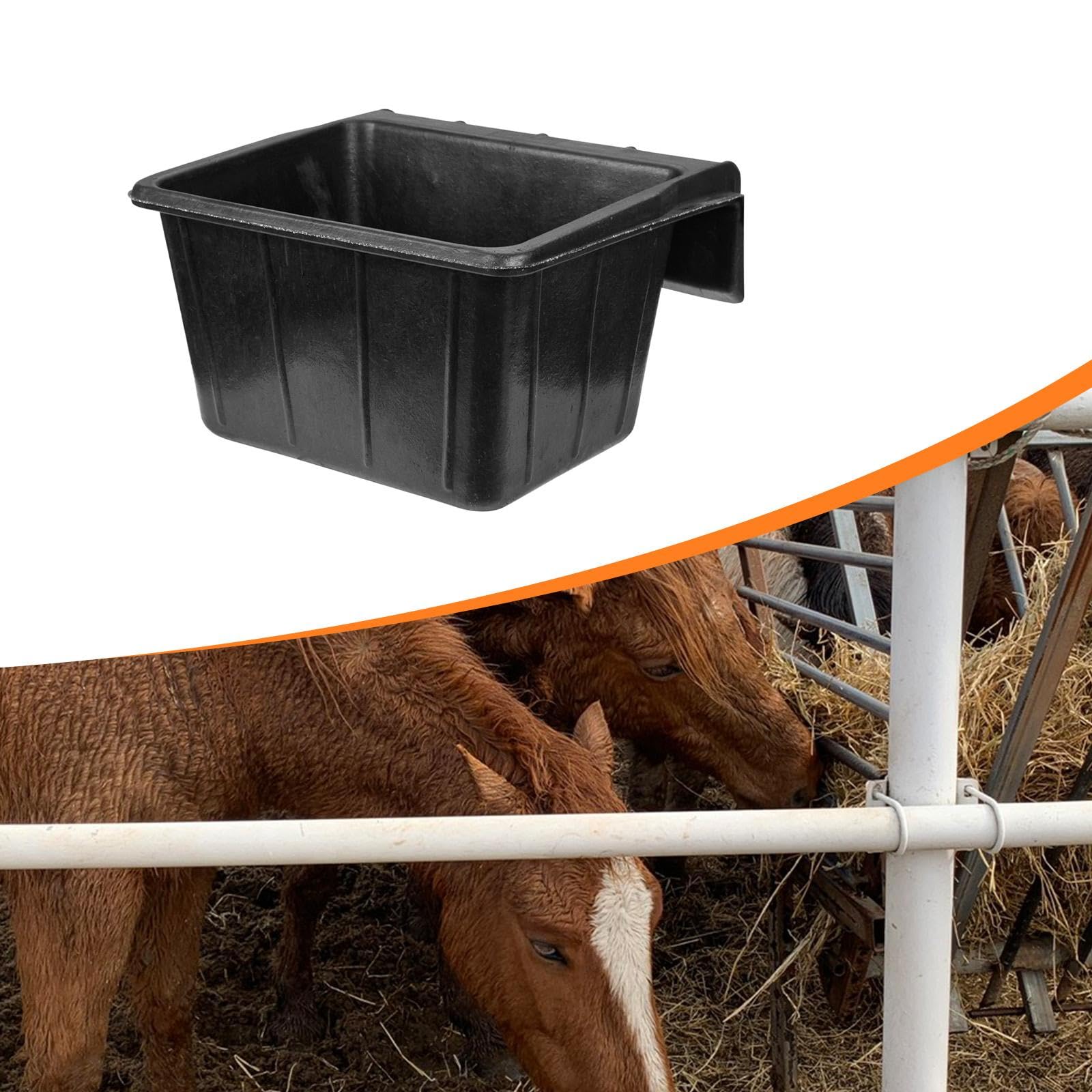 Harilla Cubo de alimentación de Goma para Caballos, contenedor de Almacenamiento, Cerca, Cubo de alimentación para establos, tazón de Agua para Ganado,