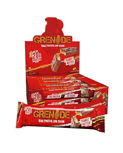 Grenade High Protein, Low Sugar Bar - Peanut Nutter, 12 x 60 g (Packaging May Vary) - Peanut Nutter - 12 x 60 g