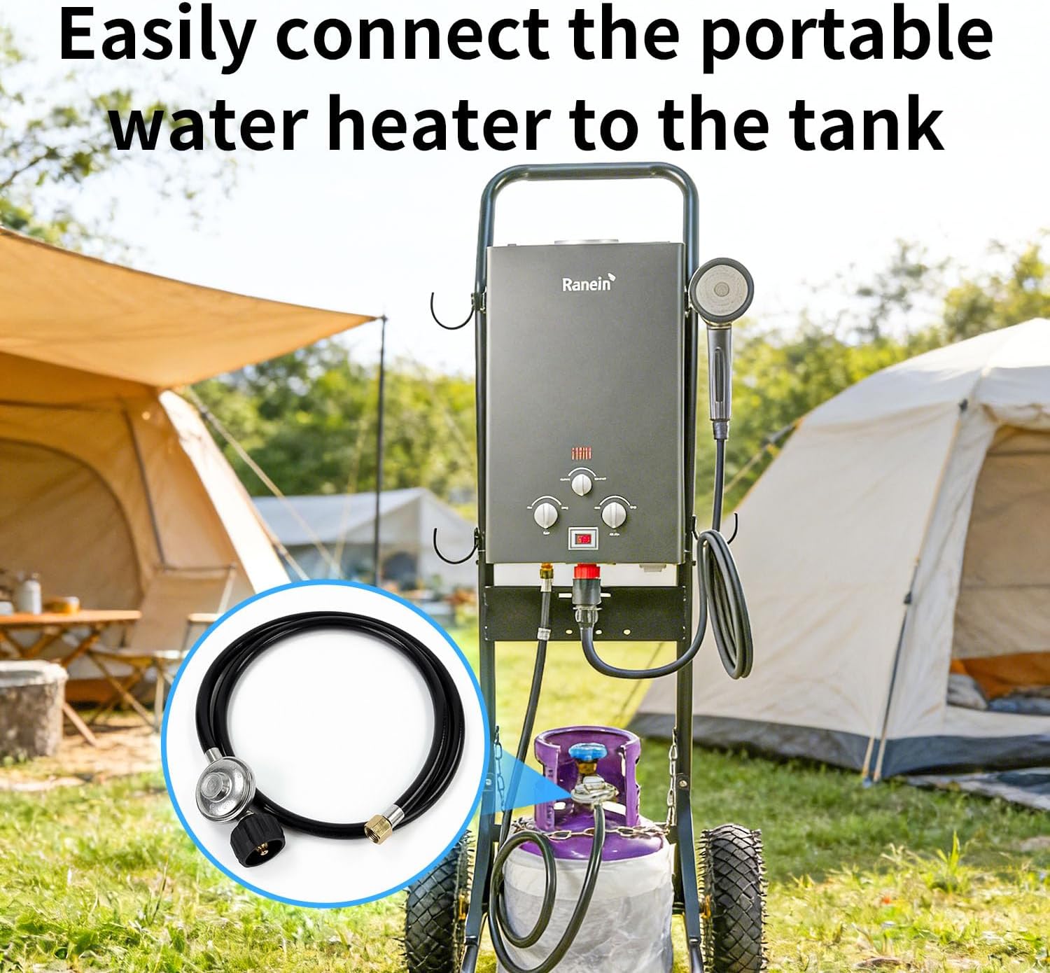 3.5ft 5/16" ID Gas Fuel Line Hose – Flexible Stainless Steel Gas Supply Hose with 3/8" Female Flare Fittings & 5/8" Propane Regulator Connector- vpha-02