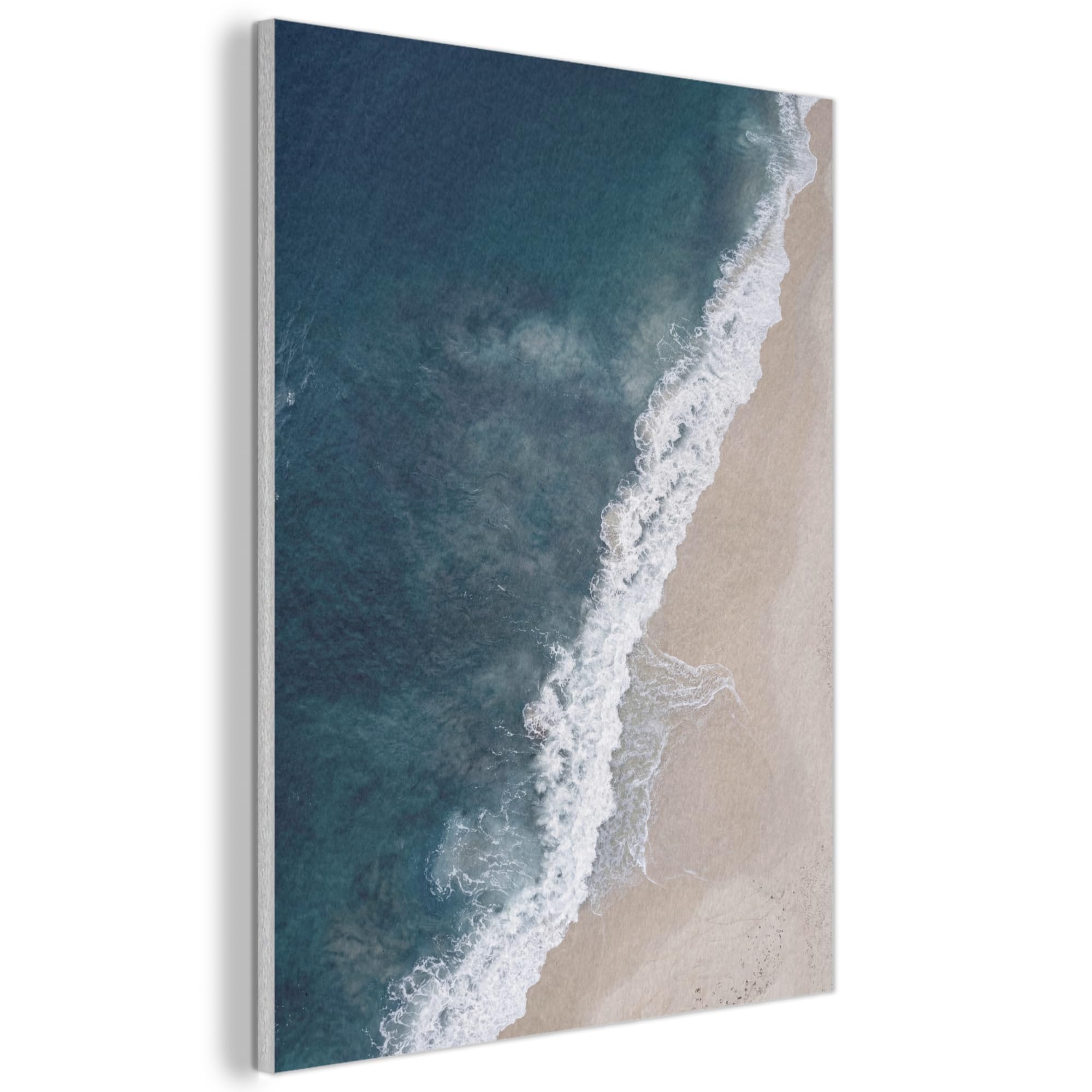 MuchoWow© Felt Panel 70x100 cm Framed Design Print Accent Interior Wallart Decoration Wall Art Beach - Sea - Waves