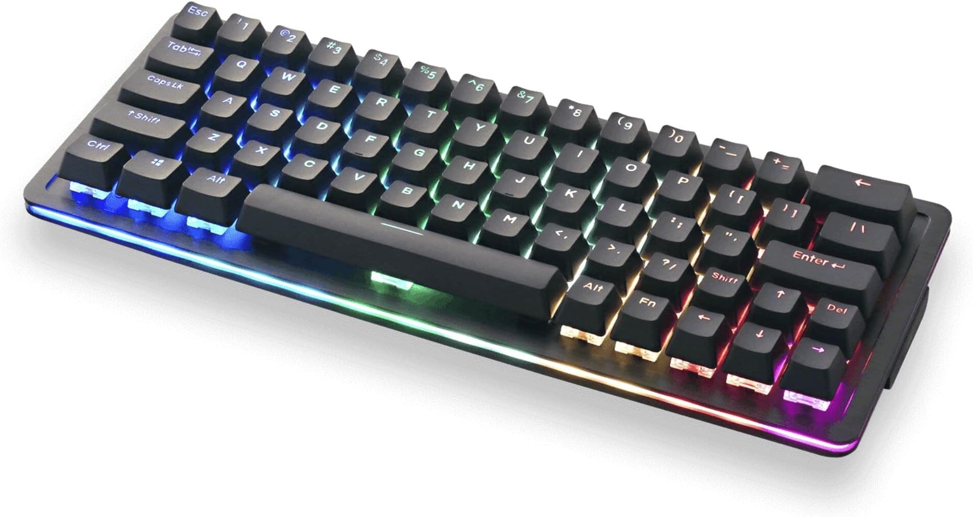 Mountain Everest 60 Mechanical Gaming Keyboard - US ANSI RGB Gaming Keyboard - Mechanical Gaming Keyboard with Hot Swappable Mechanical Switches, PBT Keycaps, UVM
