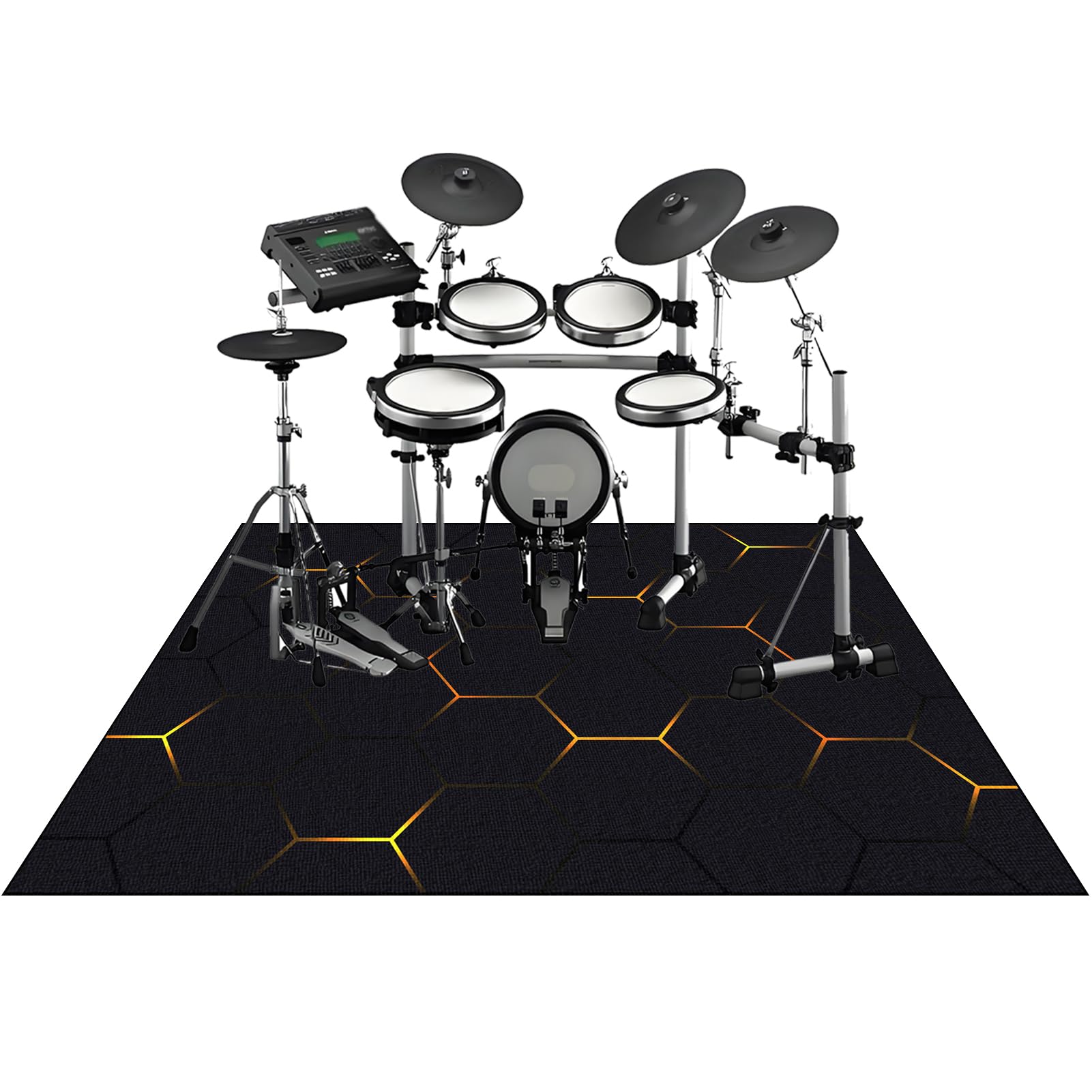 Dywan z baterią 180 x 150 cm mata perkusyjna, dźwiękoszczelny bębnowy dywanik do elektronicznego bębna akustycznego bębna basowego instrumentów muzycznych antypoślizgowy koc