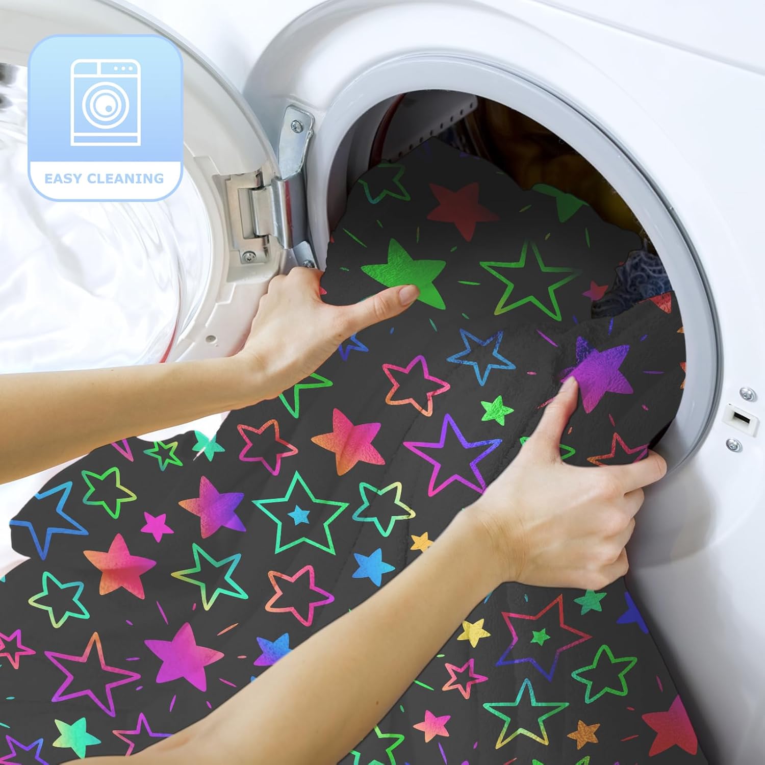 Ultra Soft Fleece Blanket- Lightweight & Warm Throw Blanket for Couch, Cozy Plush Sherpa Blanket for Adults Kids, Durable & Easy Care (Colorful Star, 60x80 in)