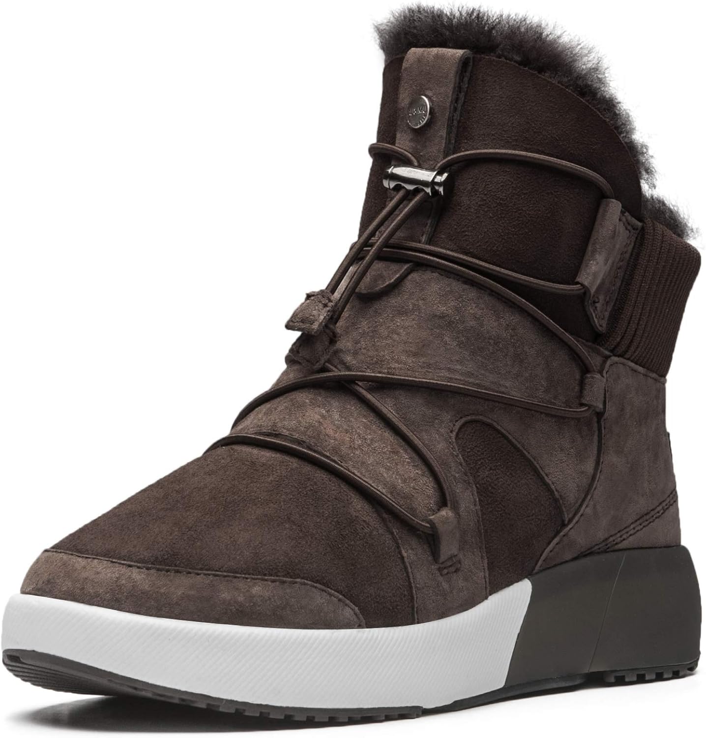 AU&MU Sheepskin Cross Elastic Bnad Metal Short Ankle Fur Wool Lining Winter Snow Boots…