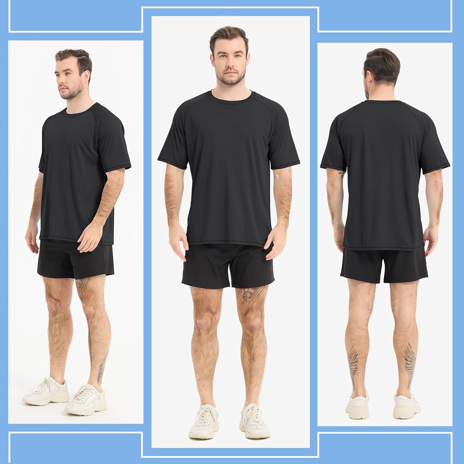 Sun Protection T-Shirts Short Sleeve Athletic Shirts for Men Quick Dry UPF 50+ Workout for Running Fishing Hiking - Image 2