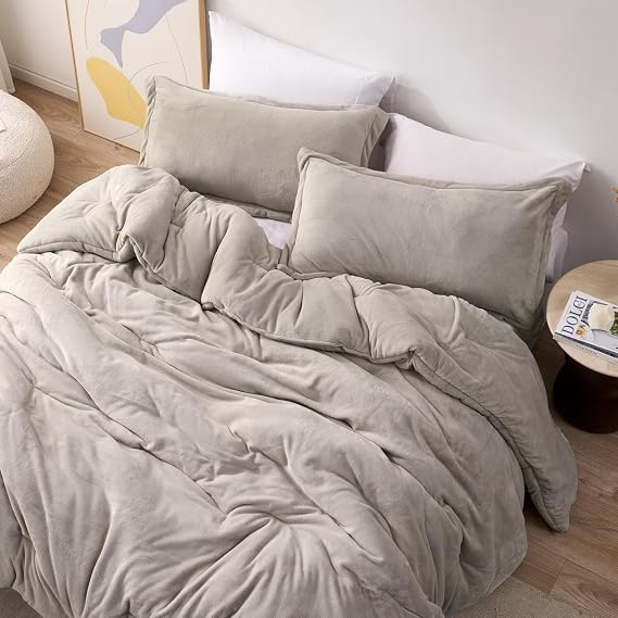 Coma Inducer Love Thick - Plush Oversized King Comforter Set - Oyster Gray