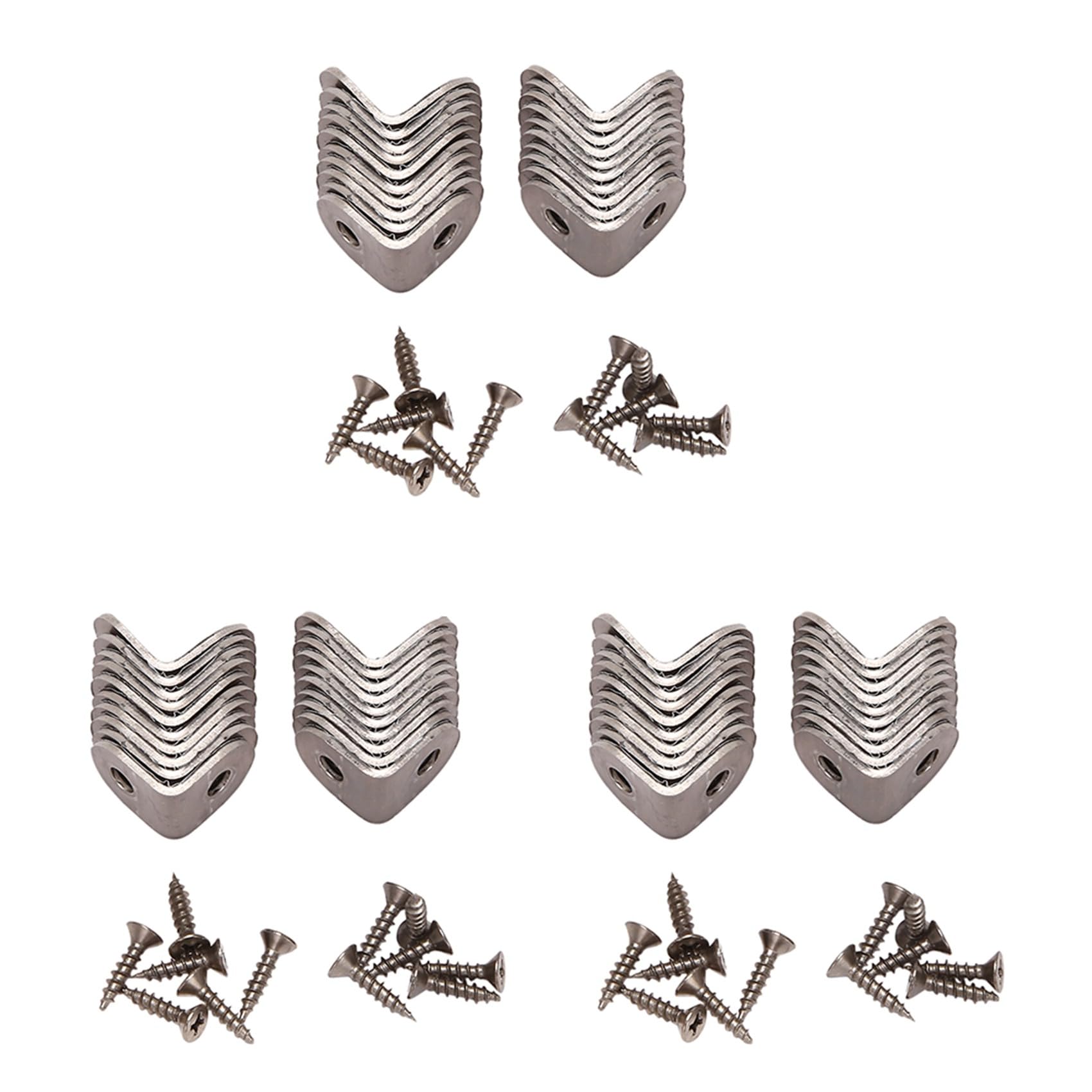 Jnchdghwa Silver 60 Pcs Stainless Steel L Bracket Corner Brace Joint Fastener L Shaped Corner Fastener Joints Bracket