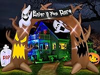 Vista 4 de TURNMEON Inflables gigantes de Halloween de 15 pies de largo y 10 pies de alto para decoración de arco de árbol muerto al aire libre, lápida