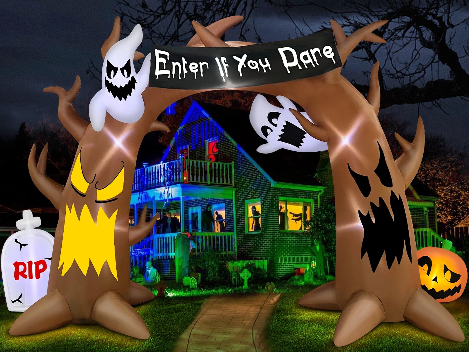 15ft Giant Halloween Inflatable - Dead Tree Arch With Ghosts, LED Lights, Yard Haunted Decor - View #10