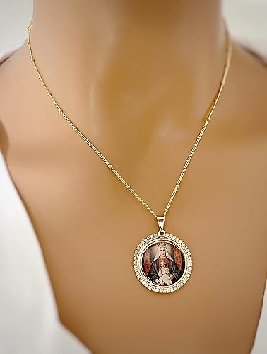 Miniatura 4 de SIFRIMANIA Virgen de Coromoto Patroness of Venezuela Medal Necklace 45cm Chain