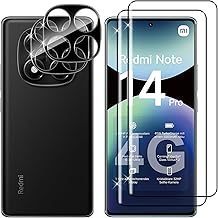 Lutree For Xiaomi Redmi Note 14 Pro 4G Tempered Glass, 2+2 Pieces Screen Protector + Rear Camera Protector Film, 9H Hardness Anti-Scratch HD Bubble-Free Tempered Glass Screen Protectors