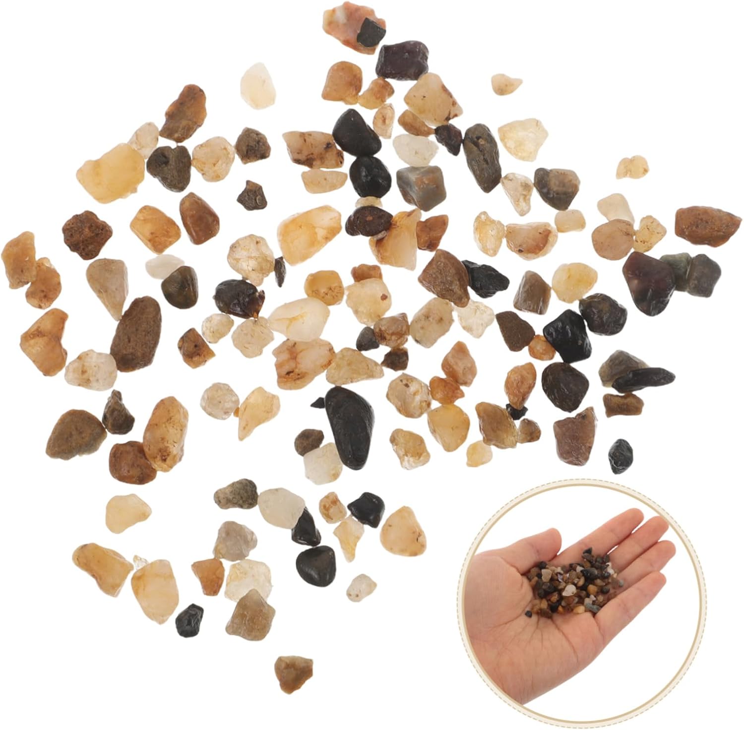 Angoily Natural River Pebbles Small Aquarium Rocks for Fish Tank Gravel Landscaping Substrate Safe for Plants Succulents Potted Decorations