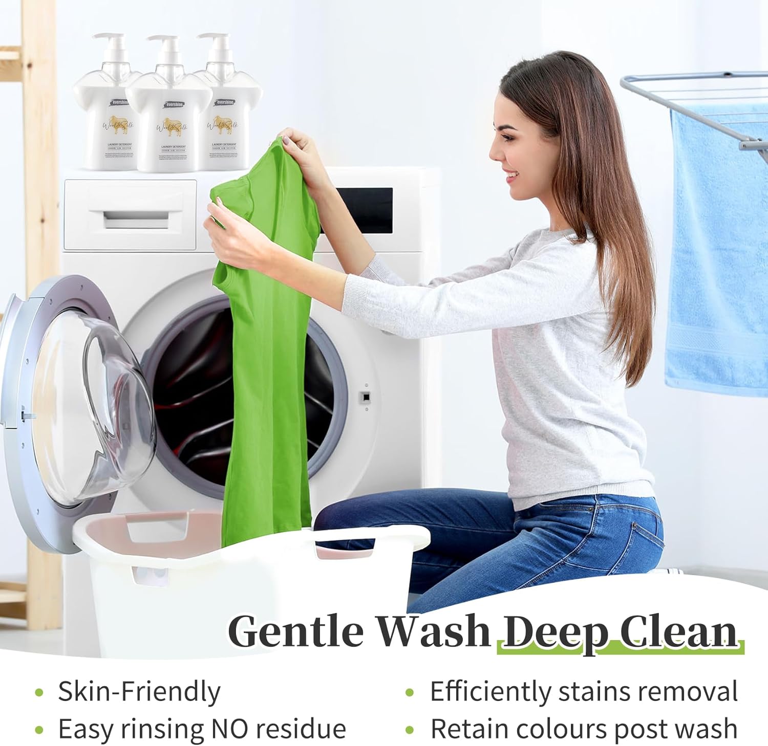 Wool & Silk Laundry Detergent Delicate Laundry Detergent Double Concentrated, Botanical Formula Safe for Wool, Cashmere, Silk, Sheepskin Mild and Enzyme Free Gentle Hand & Machine Wash – 18.6 Fl Oz - Image 6