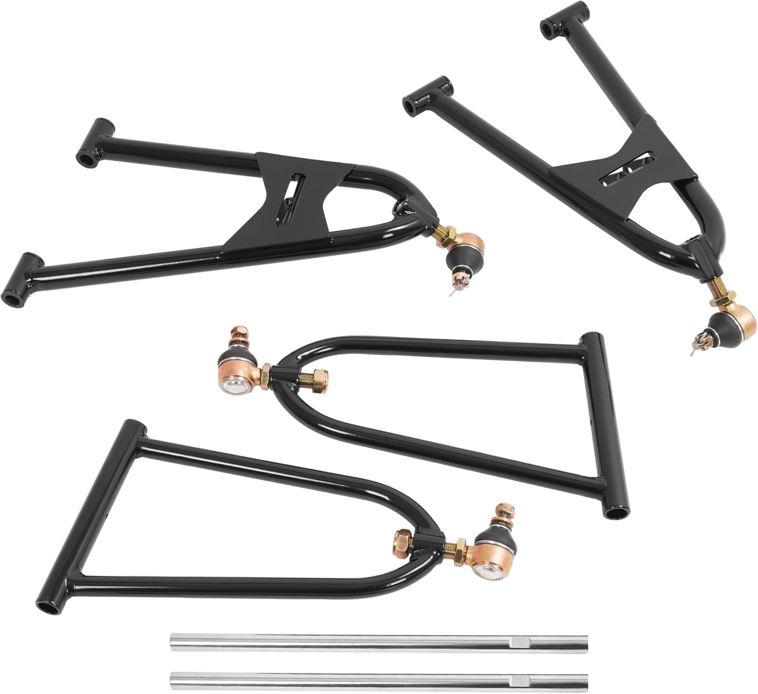 ALMULOO +2 +1 Front Extended A Arm Compatible with 2004-2005 Yamaha YFZ450 / YFZ450LE / YFZ450SE Upper & Lower Control Arms Steel Powder Coated Black