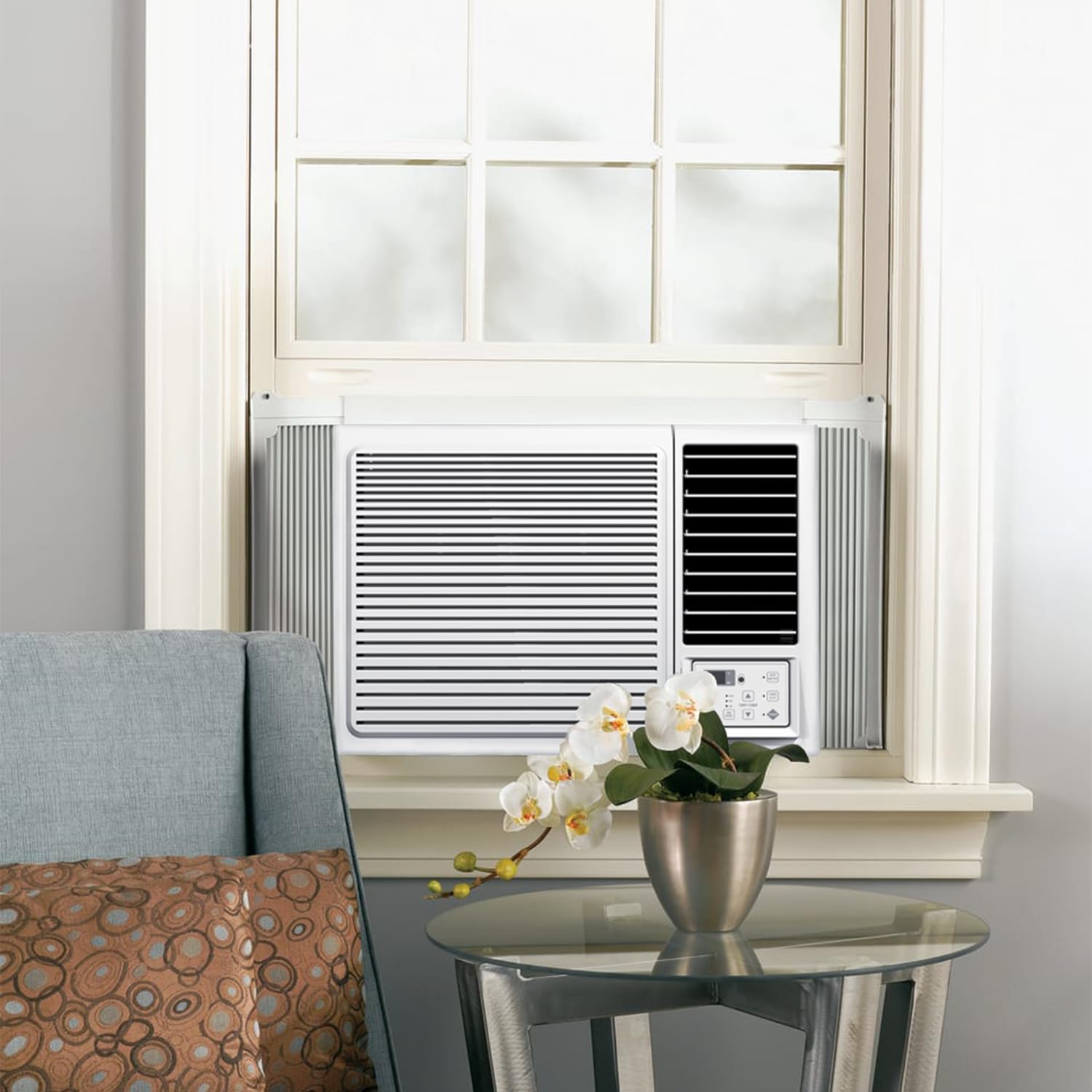 Climatizador monobloque para empotrar con ventana, 12000 BTU, eficiencia energética A/A, aire acondicionado para ventanas de bajo consumo con mando a distancia, ACW7-12