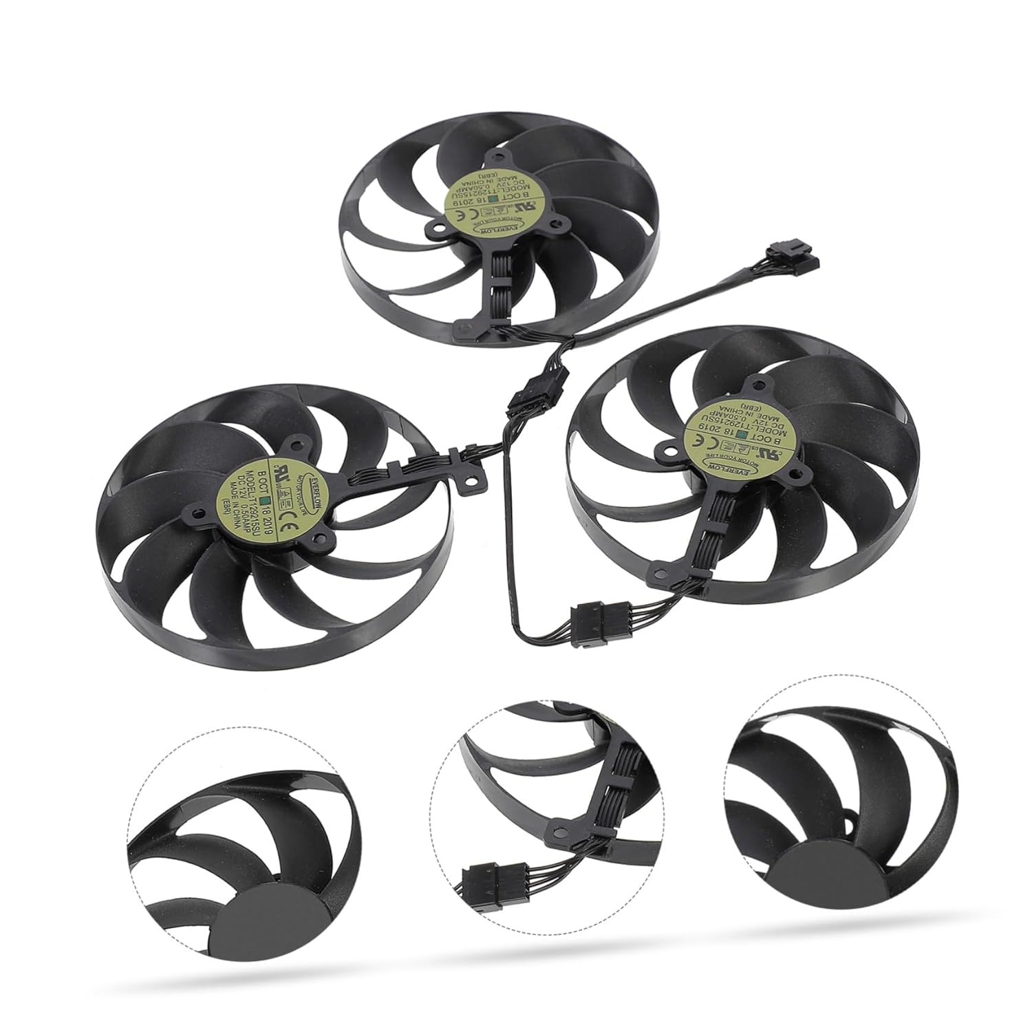 Vaguelly CF9010U12D GPU Cooling Fan Electric Cooler for High-Performance Ti Tuf OC Graphics Cards Efficient Heat Dissipation Quiet Computer Cooler