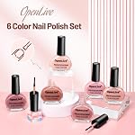 OpenLive Jelly Jeu de vernis à ongles 6 Coloris Nude Rose Pale Violet Jelly rapide Nail Polish Set pour Nail Art Manucure DIY Salon