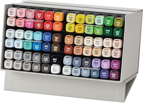 Kuretake ZIG KURECOLOR TWIN WS 72 colors set, Alcohol-based twin tipped graphic markers, Fine point and Broad tip, Xylene free, Quick drying, AP-Certified, Blendable, Made in Japan