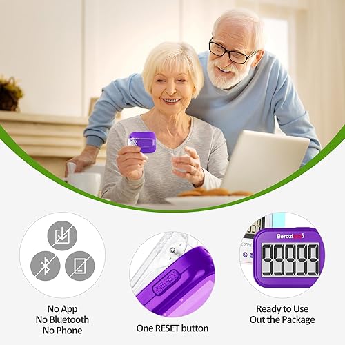 Miniatura 10 de Podómetro 3D para caminar contador de pasos simple para caminar con clip extraíble y cordón podómetros precisos para pasos rastreador de pasos con